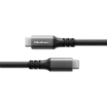 Qoltec Qoltec 506692 USB4 kabel, 240W PD, Thunderbolt 3/4, 40Gb/s, 1m, črn