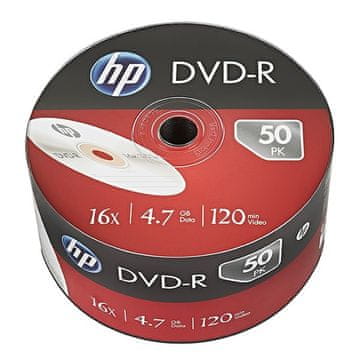 slomart HP DVD-R 16x 4.7GB 50 kosov, snemljiva površina