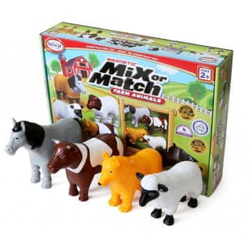 slomart MALIK MalBlo Magnetic Farm Animals gradbeni bloki, komplet