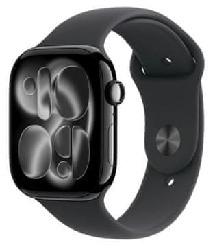 slomart Apple Watch Series 11 GPS, 42mm aluminij, črn športni pašček S/M