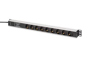 Digitus Digitus DN-95438 PDU Rack 1U 9x Schuko, 2m kabel, zaščita