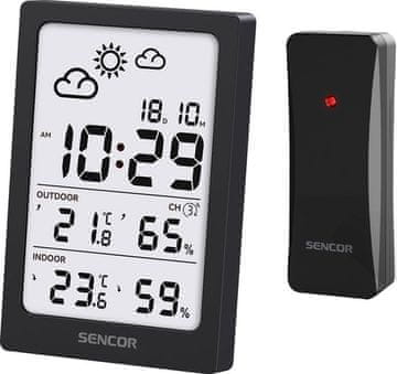 SENCOR Sencor SWS 2300 B večnamenska vremenska postaja, LCD, črna