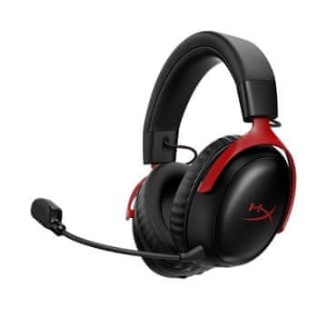 HyperX HyperX Cloud III S brezžične Gaming Slušalke, črno-rdeče, 120 ur