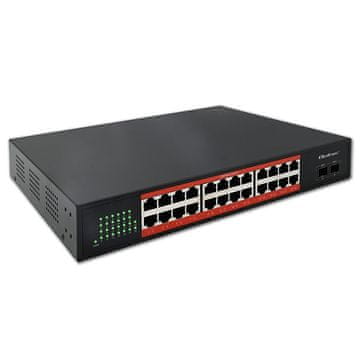Qoltec Qoltec 52365 omrežni preklopnik Gigabit Ethernet, 24x RJ45, 2x SFP, 1000 Mb/s, črn