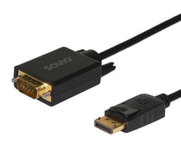 SAVIO Savio CL-203 Kabel DisplayPort na VGA 1.8m