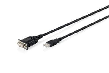 slomart Digitus DA-70144 USB 2.0 na RS232 (DB9) adapter kabel, 1.8m, črn