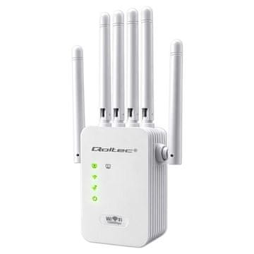 Qoltec Qoltec AC1200 WiFi ojačevalec signala, Repeater/AP, 6 anten