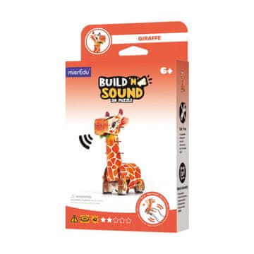 Puzzle MierEdu Buduj i słuchaj - Žirafa 3D sestavljanka z zvokom