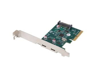 Lanberg Lanberg PCI Express kartica 2x USB-C 3.2 Gen 2x1, nizkoprofilna