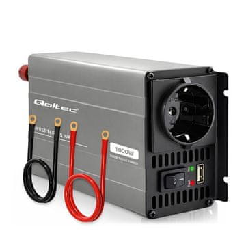 Qoltec Qoltec MS Wave pretvornik napetosti 12V na 230V, 500/1000W, USB