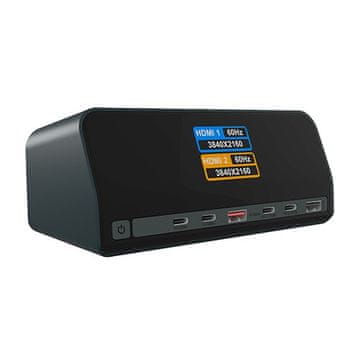 IcyBox ICY BOX Heart Dock 2300 priklopna postaja 11v1 USB, HDMI, 100W PD, LAN