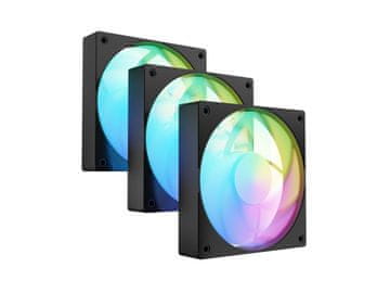 slomart Fury Sai S12 ARGB PWM računalniški ventilatorji, 120mm, črni, komplet 3 kosov