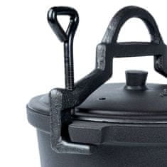 0.00023 Emajliran lonec na nogah s pokrovom, 4L - Odprt ogenj