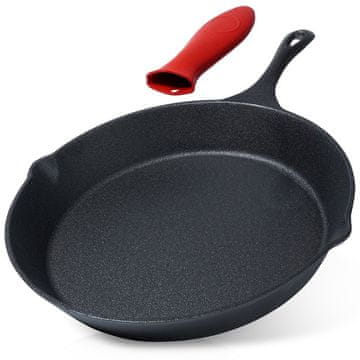 Northix Litoželezna ponev 30cm s silikonskim ročajem, za vse vire toplote