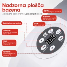 IFS Napihljiv masažni bazen AquaSpa 6P | Black 3D | 185 cm | 2400 W | IFS Tech