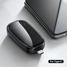 VYZIO® Prenosni solarni polnilec za telefon z LED-indikatorjem in vponko za ključe | POWERWING Tip-C