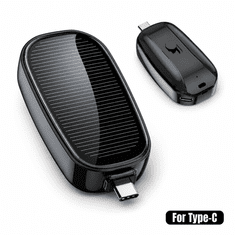 VYZIO® Prenosni solarni polnilec za telefon z LED-indikatorjem in vponko za ključe | POWERWING Tip-C