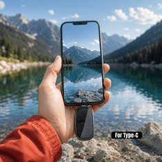 VYZIO® Prenosni solarni polnilec za telefon z LED-indikatorjem in vponko za ključe | POWERWING Tip-C
