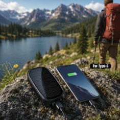 VYZIO® Prenosni solarni polnilec za telefon z LED-indikatorjem in vponko za ključe | POWERWING Tip-C