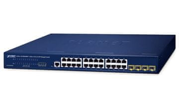 Planet GS-4210-24T4S L2 stikalo, 24x 1Gb, 4x 1G/2,5G SFP, QoS, brez ventilatorja