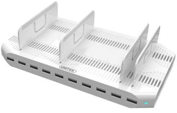 Unitek Unitek Y-2172 Polnilna postaja 10xUSB 2.4A, 96W, črna
