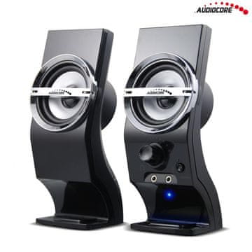 AUDIOCORE Audiocore AC805 računalniški zvočniki, 6W, USB napajanje, črni