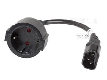 Lanberg Lanberg CA-C14E-10CC-0018-BK napajalni podaljšek IEC C14 - Schuko 20cm, črn