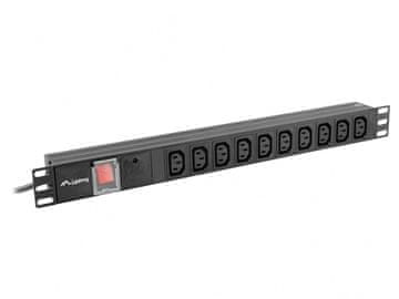 Lanberg Lanberg PDU-10I-0200-IEC-BK napajalna letev za 19" omaro 1U 10x IEC C13, 2m