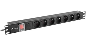 Lanberg Lanberg NF-1001 razdelilna letev 19" 1U 7x 230V, 2m kabel, črna