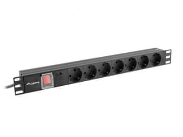 Lanberg Lanberg NF-1002 razdelilna letev za stojalo 19" 1U 7xSchuko 2m črna