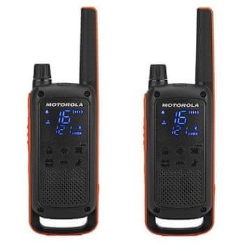 Motorola Motorola T82 PMR 446 radijska postaja, 16 kanalov, do 10 km, črna/oranžna