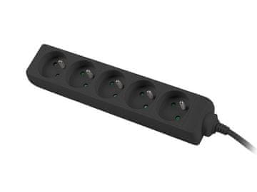 Lanberg Lanberg napajalni trak 3m, 5 vtičnic, črn