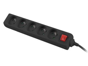 Lanberg Lanberg PS-1002 napajalni razdelilec 3m, 5 vtičnic, črn