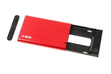 iBOX iBox HD-05 zunanja enota za 2.5" SATA disk, USB 3.1, rdeča