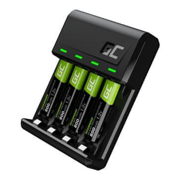 Green Cell Green Cell VitalCharger polnilnik + 4x AAA 800mAh baterije