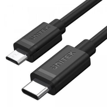 Unitek Unitek Y-C473BK USB-C na Micro USB kabel 1m, črn