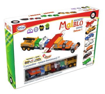 slomart Malik Malblo Pojazdy Deluxe 1 magnetne kocke, komplet vozil