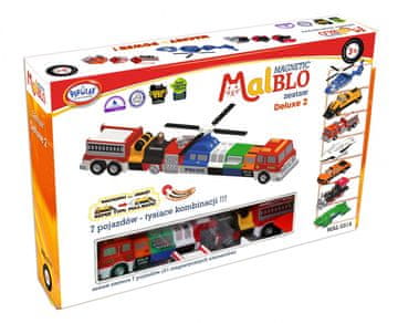 slomart Malik Malblo Pojazdy Deluxe 2 magnetne kocke, komplet vozil