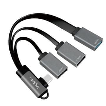 slomart LogiLink UA0243 USB 3.2 Gen 1 Type-C razdelilnik, 3x USB-A, 0.15m