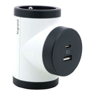 LEGRAND Legrand 050345 razdelilnik 2x Schuko + 2x USB, vrtljiv, bela/črna