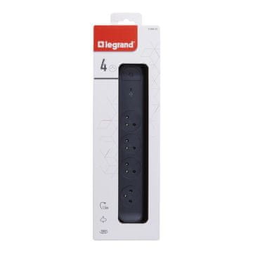 LEGRAND Legrand 4x2PZ 1,5m razdelilec 4x Schuko, črn