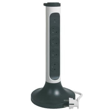 LEGRAND Legrand stolp razširitveni kabel 4x2P+Z 2m, belo-grafitni