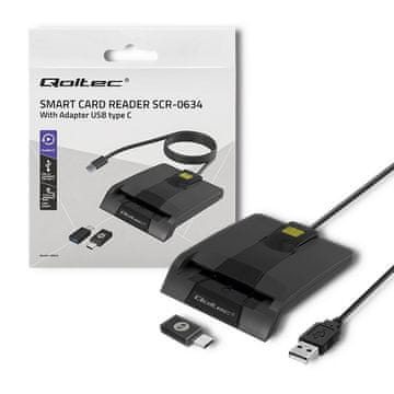 Qoltec Qoltec SCR-0634 bralnik čip kartic USB-C, 1m