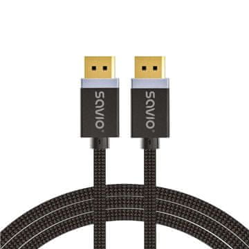SAVIO Savio CL-165 kabel DisplayPort (M) v1.4, 1m, črn