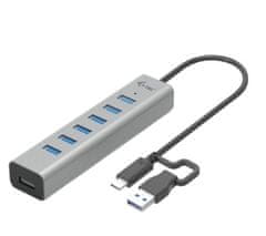 I-TEC i-tec HUB-C7-3DP USB-C hub 7-portni, 100W PD, kovinski