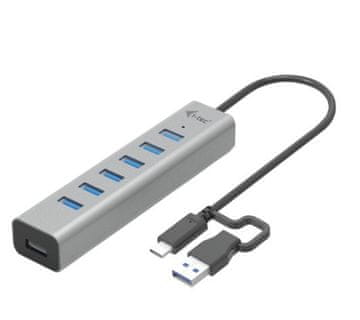 I-TEC i-tec HUB-C7-3DP USB-C hub 7-portni, 100W PD, kovinski