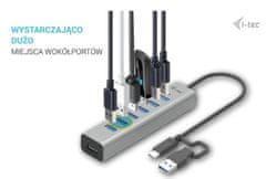 I-TEC i-tec HUB-C7-3DP USB-C hub 7-portni, 100W PD, kovinski