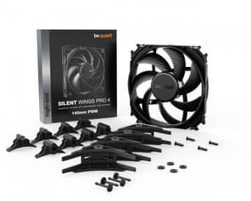 Be quiet! be quiet! Silent Wings Pro 4 140mm PWM ventilator za ohišje, 1600 RPM