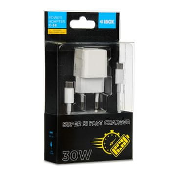 slomart i-BOX C-38 PD30W USB-C omrežni polnilnik 30W bel