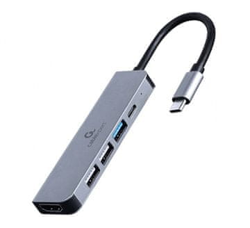 Gembird Gembird A-CM-COMBO5-03 USB-C večportni adapter, PD, HDMI, USB 3.1
